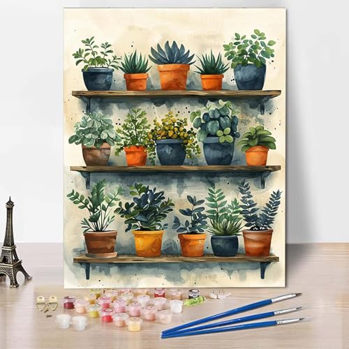 Paint by Numbers Topfpflanzen Malen Nach Zahlen Anlage Malen Nach Zahlen Anfänger DIY Handgemalt Ölgemälde Leinwand Kits mit 3 Pinseln und Acrylfarbe für Wanddeko, Geschenk 100 X 135 CM -CW25042J Paint by Numbers Topfpflanzen Malen Nach Zahlen Anlage Malen Nach Zahlen Anfänger DIY Handgemalt Ölgemälde Leinwand Kits mit 3 Pinseln und Acrylfarbe für Wanddeko, Geschenk 100 X 135 CM -CW25042J von HCWBDWOU