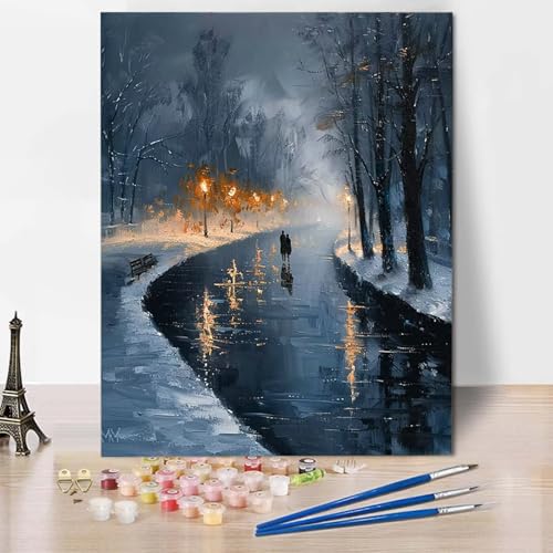 Paint by Numbers Winter Malen Nach Zahlen Landschaft Malen Nach Zahlen Anfänger DIY Handgemalt Ölgemälde Leinwand Kits mit 3 Pinseln und Acrylfarbe für Wanddeko, Geschenk 50 x 65 cm -CW2504QF8BH Paint by Numbers Winter Malen Nach Zahlen Landschaft Malen Nach Zahlen Anfänger DIY Handgemalt Ölgemälde Leinwand Kits mit 3 Pinseln und Acrylfarbe für Wanddeko, Geschenk 50 x 65 cm -CW2504QF8BH von HCWBDWOU