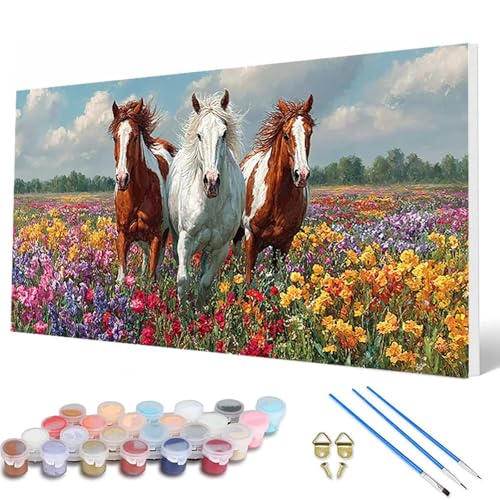 Pferde Malen Nach Zahlen Erwachsene, Malen Nach Zahlen Blumennmeer Paint by Numbers Adult Muster Basteln Erwachsene Anfänger für Deko Wohnzimmer, Wanddeko, Geschenke für Frauen 30X60CM -hcw2507IG Pferde Malen Nach Zahlen Erwachsene, Malen Nach Zahlen Blumennmeer Paint by Numbers Adult Muster Basteln Erwachsene Anfänger für Deko Wohnzimmer, Wanddeko, Geschenke für Frauen 30X60CM -hcw2507IG von HCWBDWOU