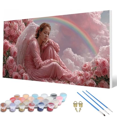 Regenbogen Malen Nach Zahlen Erwachsene, Malen Nach Zahlen Engel Paint by Numbers Adult Muster Basteln Erwachsene Anfänger für Deko Wohnzimmer, Wanddeko, Geschenke für Frauen 50 x 100 cm -hcw2507LZ Regenbogen Malen Nach Zahlen Erwachsene, Malen Nach Zahlen Engel Paint by Numbers Adult Muster Basteln Erwachsene Anfänger für Deko Wohnzimmer, Wanddeko, Geschenke für Frauen 50 x 100 cm -hcw2507LZ von HCWBDWOU