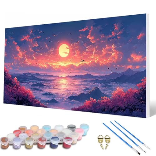 Sonnenuntergang Malen Nach Zahlen Erwachsene, Malen Nach Zahlen Gebirge Paint by Numbers Adult Muster Basteln Erwachsene Anfänger für Deko Wohnzimmer, Geschenke für Frauen 70 x 140 cm -hcw2507EJ Sonnenuntergang Malen Nach Zahlen Erwachsene, Malen Nach Zahlen Gebirge Paint by Numbers Adult Muster Basteln Erwachsene Anfänger für Deko Wohnzimmer, Geschenke für Frauen 70 x 140 cm -hcw2507EJ von HCWBDWOU