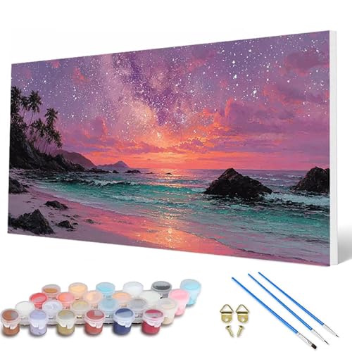 Sternenhimmel Malen Nach Zahlen Erwachsene, Malen Nach Zahlen Meer Paint by Numbers Adult Muster Basteln Erwachsene Anfänger für Deko Wohnzimmer, Wanddeko, Geschenke für Frauen 90X180 CM -hcw25077N von HCWBDWOU