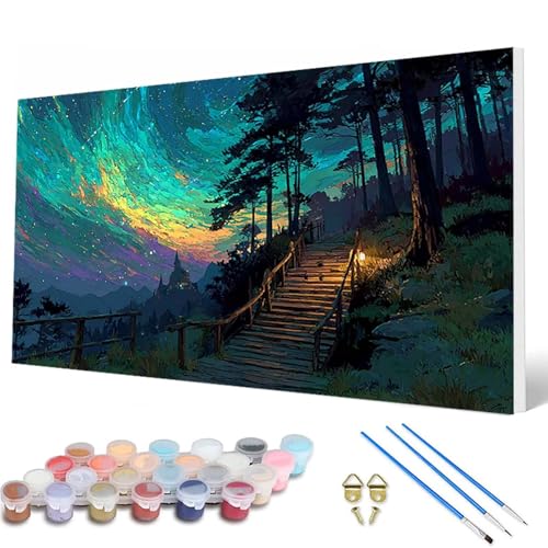 Sternenhimmel Malen Nach Zahlen Erwachsene, Malen Nach Zahlen Wald Paint by Numbers Adult Muster Basteln Erwachsene Anfänger für Deko Wohnzimmer, Wanddeko, Geschenke für Frauen 100 x 300 cm -hcw2507NG Sternenhimmel Malen Nach Zahlen Erwachsene, Malen Nach Zahlen Wald Paint by Numbers Adult Muster Basteln Erwachsene Anfänger für Deko Wohnzimmer, Wanddeko, Geschenke für Frauen 100 x 300 cm -hcw2507NG von HCWBDWOU
