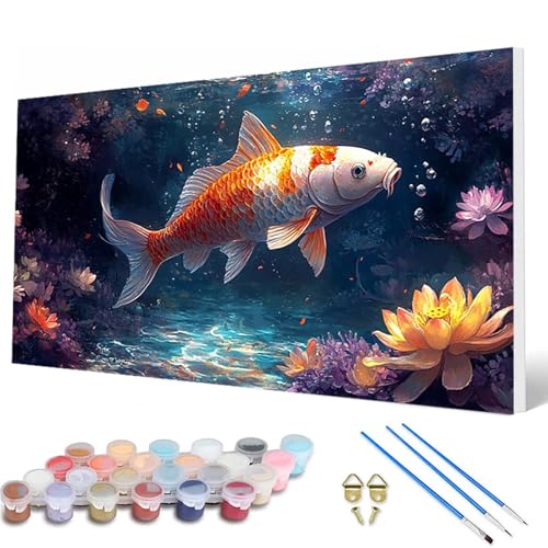 Tiere Malen Nach Zahlen Erwachsene, Malen Nach Zahlen Fisch Paint by Numbers Adult Muster Basteln Erwachsene Anfänger für Zimmer Deko Wohnzimmer, Wanddeko, Geschenke für Frauen 30X60CM -hcw2507UU Tiere Malen Nach Zahlen Erwachsene, Malen Nach Zahlen Fisch Paint by Numbers Adult Muster Basteln Erwachsene Anfänger für Zimmer Deko Wohnzimmer, Wanddeko, Geschenke für Frauen 30X60CM -hcw2507UU von HCWBDWOU