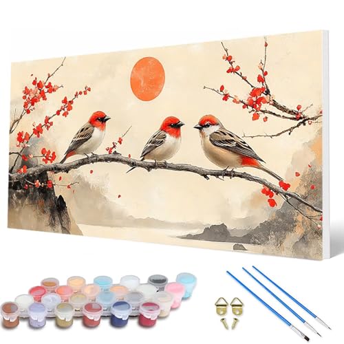Tiere Malen Nach Zahlen Erwachsene, Malen Nach Zahlen Landschaft Paint by Numbers Adult Muster Basteln Erwachsene Anfänger für Deko Wohnzimmer, Wanddeko, Geschenke für Frauen 50X100CM -hcw2507H3 von HCWBDWOU