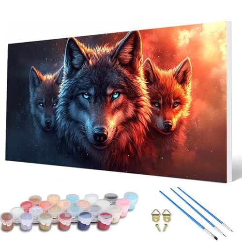 Tiere Malen Nach Zahlen Erwachsene, Malen Nach Zahlen Wolf Paint by Numbers Adult Muster Basteln Erwachsene Anfänger für Zimmer Deko Wohnzimmer, Wanddeko, Geschenke für Frauen 100 x 300 cm -hcw25076H Tiere Malen Nach Zahlen Erwachsene, Malen Nach Zahlen Wolf Paint by Numbers Adult Muster Basteln Erwachsene Anfänger für Zimmer Deko Wohnzimmer, Wanddeko, Geschenke für Frauen 100 x 300 cm -hcw25076H von HCWBDWOU