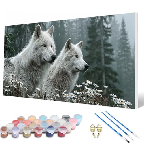 Tiere Malen Nach Zahlen Erwachsene, Malen Nach Zahlen Wolf Paint by Numbers Adult Muster Basteln Erwachsene Anfänger für Zimmer Deko Wohnzimmer, Wanddeko, Geschenke für Frauen 50X100 CM -hcw2507OM Tiere Malen Nach Zahlen Erwachsene, Malen Nach Zahlen Wolf Paint by Numbers Adult Muster Basteln Erwachsene Anfänger für Zimmer Deko Wohnzimmer, Wanddeko, Geschenke für Frauen 50X100 CM -hcw2507OM von HCWBDWOU