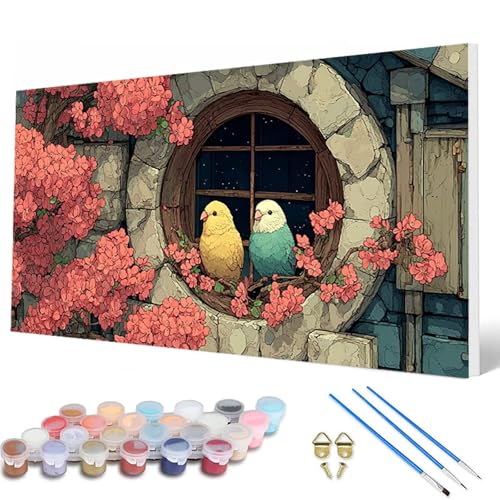 Vogel Malen Nach Zahlen Erwachsene, Malen Nach Zahlen Blumenn Paint by Numbers Adult Muster Basteln Erwachsene Anfänger für Zimmer Deko Wohnzimmer, Wanddeko, Geschenke für Frauen 100X300CM -hcw2507HP Vogel Malen Nach Zahlen Erwachsene, Malen Nach Zahlen Blumenn Paint by Numbers Adult Muster Basteln Erwachsene Anfänger für Zimmer Deko Wohnzimmer, Wanddeko, Geschenke für Frauen 100X300CM -hcw2507HP von HCWBDWOU