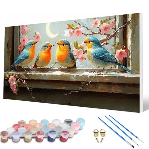 Vogel Malen Nach Zahlen Erwachsene, Malen Nach Zahlen Tiere Paint by Numbers Adult Muster Basteln Erwachsene Anfänger für Zimmer Deko Wohnzimmer, Wanddeko, Geschenke für Frauen 50X100 CM -hcw2507M3 Vogel Malen Nach Zahlen Erwachsene, Malen Nach Zahlen Tiere Paint by Numbers Adult Muster Basteln Erwachsene Anfänger für Zimmer Deko Wohnzimmer, Wanddeko, Geschenke für Frauen 50X100 CM -hcw2507M3 von HCWBDWOU