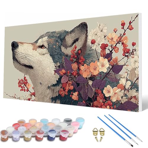 Wolf Malen Nach Zahlen Erwachsene, Malen Nach Zahlen Tiere Paint by Numbers Adult Muster Basteln Erwachsene Anfänger für Zimmer Deko Wohnzimmer, Wanddeko, Geschenke für Frauen 70X140CM -hcw2507DJ Wolf Malen Nach Zahlen Erwachsene, Malen Nach Zahlen Tiere Paint by Numbers Adult Muster Basteln Erwachsene Anfänger für Zimmer Deko Wohnzimmer, Wanddeko, Geschenke für Frauen 70X140CM -hcw2507DJ von HCWBDWOU