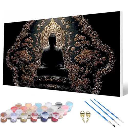 Zen Malen Nach Zahlen Erwachsene, Malen Nach Zahlen Landschaft Paint by Numbers Adult Muster Basteln Erwachsene Anfänger für Deko Wohnzimmer, Wanddeko, Geschenke für Frauen 100X300 CM -hcw25074A von HCWBDWOU