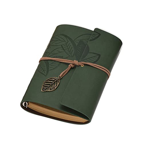 HCZKIUJY Dunkelgrünes leeres Notizbuch mit losen Blättern, Tagebuch, Geschenk für den täglichen Notizblock, Reiseschreibbuch von HCZKIUJY