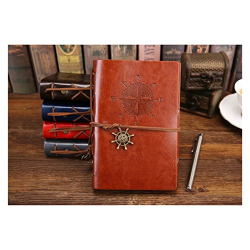 HCZKIUJY Retro Spirale Notebook Tagebuch Notizblock Vintage PU Leder Hinweis Buch Austauschbare Schreibwaren Geschenk Reisenden Journal von HCZKIUJY