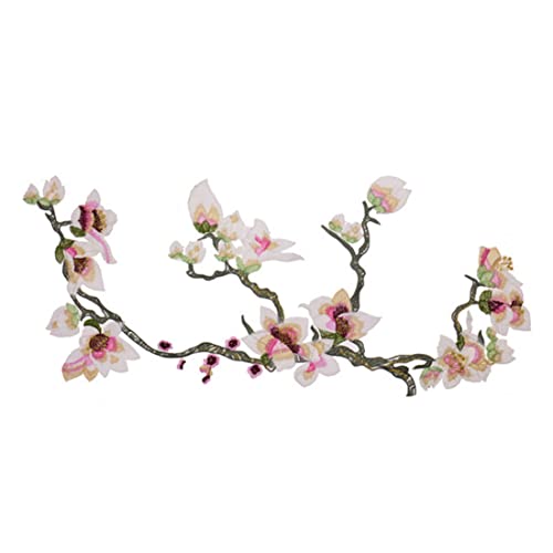 1pc Big Flower Blatt Stickerei Applikat Patch Pflaumenblütenblüte Bügeleisen auf Applique von HDBHSBE