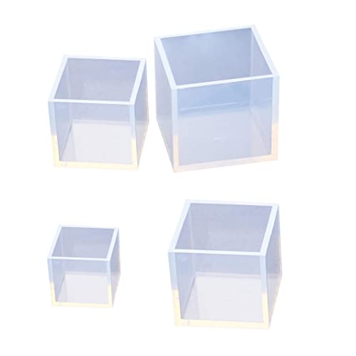 HDBHSBE Quadratische Würfelharzgussformen große klare DIY-Silikonformen für Epoxidharz-DIY-Handwerk Machen Accessoires-4pcs (20/25/35/50 mm) Würfel Gussform von HDBHSBE