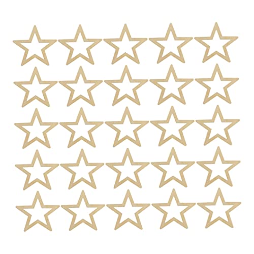 Hölzerne Sterne unvollendete hohle natürliche Holzscheiben DIY Craft Project Cutout Verzierungen 25pcs Holzsterne Verzierungen von HDBHSBE