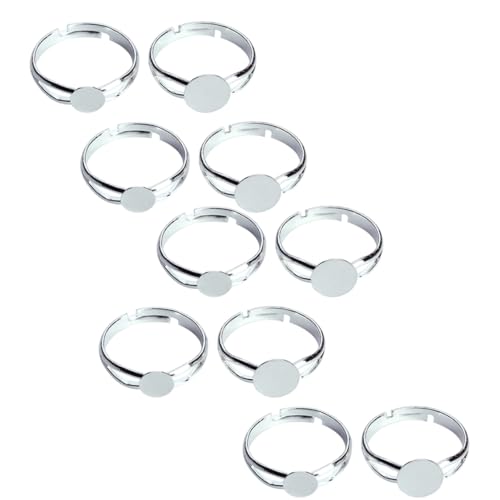 Tablettfinger Ringe leere Metall leere Ringe Basisfunde DIY Supplies Pad Schmuck Machen Sie einstellbares Ringzubehör 8mm 10pcs Blanks von HDBHSBE