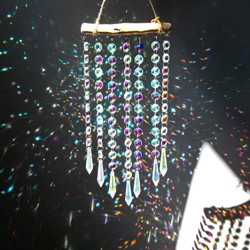 HDCRYSTALGIFTS Sonnenfänger mit Kristallen, Regenbogenprismen, Sonnenfänger zum Aufhängen am Fenster, Kristall-Windspiel, bunte Glasperlen, Kettenanhänger, dekorativ für Haus, Garten HDCRYSTALGIFTS Sonnenfänger mit Kristallen, Regenbogenprismen, Sonnenfänger zum Aufhängen am Fenster, Kristall-Windspiel, bunte Glasperlen, Kettenanhänger, dekorativ für Haus, Garten von HDCRYSTALGIFTS