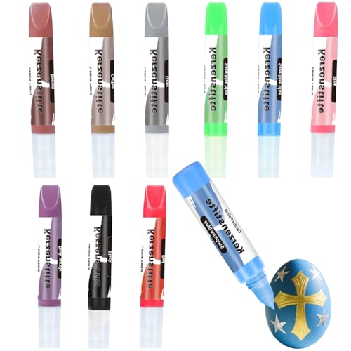 HDFHDF 10 Stück Kerzenfarbe Bemalen Set Acrylen Pinsel Wachsstifte Für Kerzen Grillfreie Graffiti Textilfarbe DIY Kreative Produktion 10ml von HDFHDF