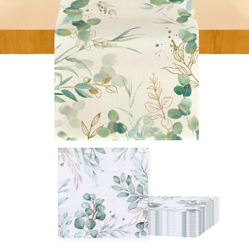 1 Stück Pastorale Blumentischdecke, 20 Stück Eukalyptusgewebe, Heimdekoration, Tischdecke, Partydekoration, Tischdecke Im Pastoralen Stil, Tischdecke Mit Pflanzenmuster von HDGSAFD