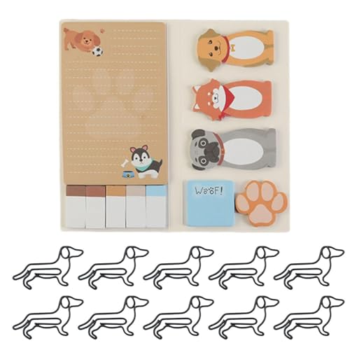 1 Stück Welpen-Notizblock Und 10 Stück Welpen-Büroklammern, Niedlicher Cartoon-Notizblock, Kreative Büroklammern, Lern- Und Bürobedarf 1 Stück Welpen-Notizblock Und 10 Stück Welpen-Büroklammern, Niedlicher Cartoon-Notizblock, Kreative Büroklammern, Lern- Und Bürobedarf von HDGSAFD