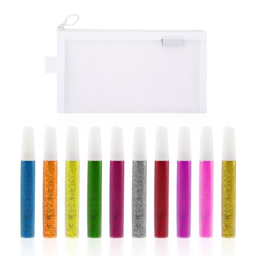 10 Bunte Glitzerstifte, 1 Stiftetui, Handbemalte Glitzerstifte Für Kinder, Kunst-Glitzerkleber, Glitzer-Gelstifte, Geeignet Zum Basteln Und Malen Als Dekoration 10 Bunte Glitzerstifte, 1 Stiftetui, Handbemalte Glitzerstifte Für Kinder, Kunst-Glitzerkleber, Glitzer-Gelstifte, Geeignet Zum Basteln Und Malen Als Dekoration von HDGSAFD