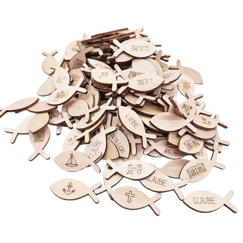 100 Fischdekorationen, Tischdekorationen, Mini-Holzfisch-Tischdekorationen, Streudekorationen, Bastelfische aus Holz, Tischdekorationszubehör aus Holz, Taufdekorationen 100 Fischdekorationen, Tischdekorationen, Mini-Holzfisch-Tischdekorationen, Streudekorationen, Bastelfische aus Holz, Tischdekorationszubehör aus Holz, Taufdekorationen von HDGSAFD