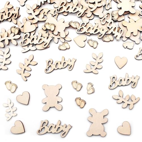 100 Stück Babypartydekorationen, Tischdekorationen, Dekorative Holzspäne Aus Holz, Dekorative Babypartyartikel 100 Stück Babypartydekorationen, Tischdekorationen, Dekorative Holzspäne Aus Holz, Dekorative Babypartyartikel von HDGSAFD