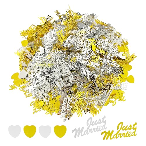 2 Packungen mit 15 g Pailletten, Tischdekoration für Hochzeiten, Hochzeitsdekorationen, kreative Dekorationen, Partydekorationen, funkelnde Deko-Pailletten, Konfetti (Gold, Silber) von HDGSAFD