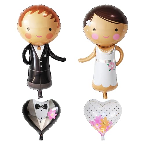 2 Stück Hochzeitsballons, 2 Stück Liebesballons, Braut Und Bräutigam Aluminiumfolienballons, Hochzeitsdekorationsballons, Hochzeitsfotowerkzeuge 2 Stück Hochzeitsballons, 2 Stück Liebesballons, Braut Und Bräutigam Aluminiumfolienballons, Hochzeitsdekorationsballons, Hochzeitsfotowerkzeuge von HDGSAFD
