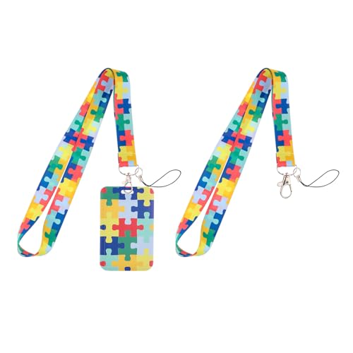 2 Stück Puzzle-Lanyard, 1 Stück Cartoon-Karten-Set, Farb-Lanyard, Handy-Lanyard, Cartoon-Lanyard-Set, Abzeichen-Lanyard Für Damen Und Herren 2 Stück Puzzle-Lanyard, 1 Stück Cartoon-Karten-Set, Farb-Lanyard, Handy-Lanyard, Cartoon-Lanyard-Set, Abzeichen-Lanyard Für Damen Und Herren von HDGSAFD