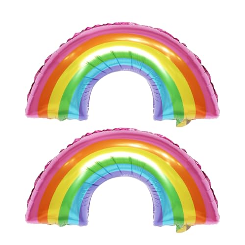 2 Stück Regenbogen-Party-Dekorationsballons, bedruckte Luftballons, Themenparty-Ballons, Regenbogen-Folienballons 2 Stück Regenbogen-Party-Dekorationsballons, bedruckte Luftballons, Themenparty-Ballons, Regenbogen-Folienballons von HDGSAFD
