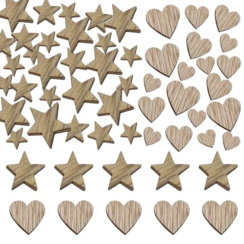 200 Stück Tischdekorationsbedarf, Herzförmige Dekorative Holzspäne, Sternhochzeits-Dekorationszubehör, Handwerkliche Dekorative Holzspäne 200 Stück Tischdekorationsbedarf, Herzförmige Dekorative Holzspäne, Sternhochzeits-Dekorationszubehör, Handwerkliche Dekorative Holzspäne von HDGSAFD