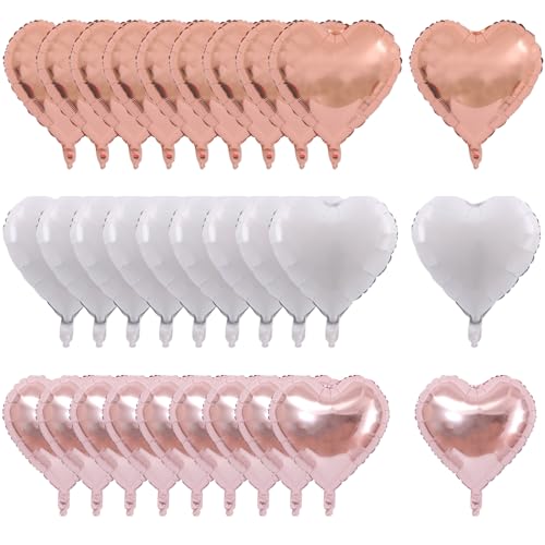 30 Stück Herzförmige Luftballons, Atmosphärenballons, Liebes-Aluminiumfolienballons, Romantische Luftballons, Hochzeitsdekorationsballons, Geeignet Für Hochzeiten Und Valentinstag 30 Stück Herzförmige Luftballons, Atmosphärenballons, Liebes-Aluminiumfolienballons, Romantische Luftballons, Hochzeitsdekorationsballons, Geeignet Für Hochzeiten Und Valentinstag von HDGSAFD