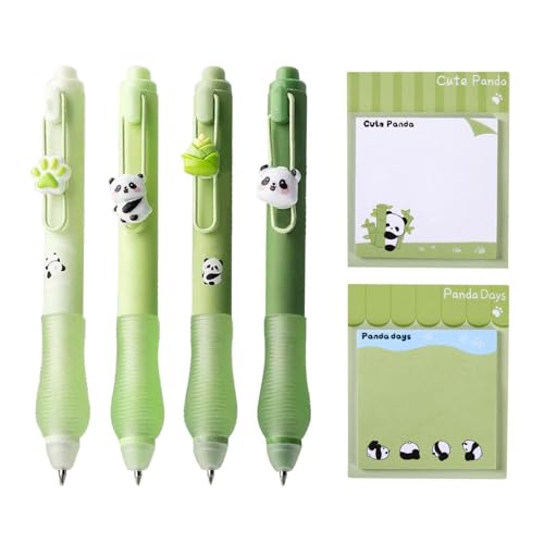 4-Teilige Panda-Stifte Und Zweiteilige Panda-Sticky-Notizen, Niedliche Schreibwaren, Lustige Schreibwaren, Schulmaterial, Schülern Briefpapier. von HDGSAFD