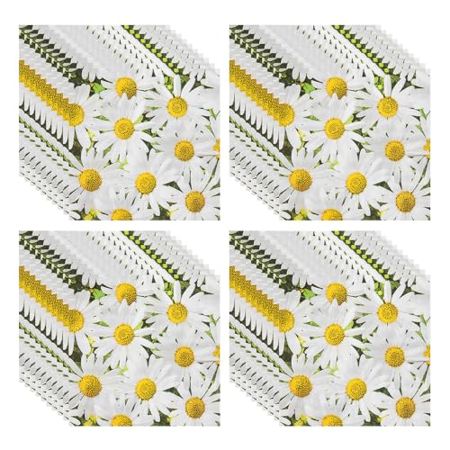 40 Servietten, quadratische Servietten, Papierhandtücher mit Gänseblümchen-Aufdruck, weiche Tischdekoration, Blumenservietten, Papierhandtücher für Hochzeitsfeiern 40 Servietten, quadratische Servietten, Papierhandtücher mit Gänseblümchen-Aufdruck, weiche Tischdekoration, Blumenservietten, Papierhandtücher für Hochzeitsfeiern von HDGSAFD
