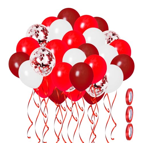 60 Stück Konfetti Runde Luftballons, 3 Rollen Bänder, Deko-Luftballons, Glänzende Luftballons, Party-Deko-Luftballons, Atmosphären-Luftballons, Hochzeitsfeier-Dekorationen 60 Stück Konfetti Runde Luftballons, 3 Rollen Bänder, Deko-Luftballons, Glänzende Luftballons, Party-Deko-Luftballons, Atmosphären-Luftballons, Hochzeitsfeier-Dekorationen von HDGSAFD