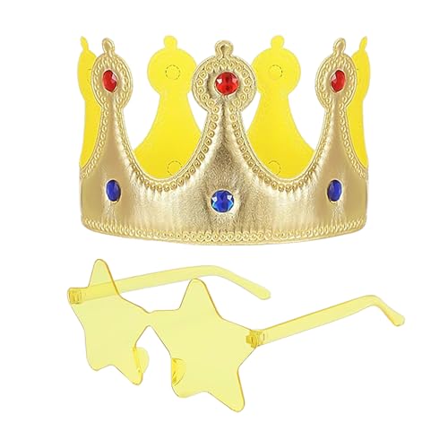 HDGSAFD 1 Kronstirnband, 1 Sterne-Brille, Kindergeburtstagshut, Drehrequisiten, Kreativer Anzug, Geburtstagsfeier-Dekoration. HDGSAFD 1 Kronstirnband, 1 Sterne-Brille, Kindergeburtstagshut, Drehrequisiten, Kreativer Anzug, Geburtstagsfeier-Dekoration. von HDGSAFD