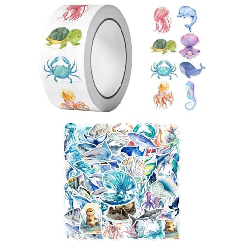 HDGSAFD 1 Rolle Mit Informationen Zum Meeresleben, 50 Aufkleber Aus Der Marine-Serie, Dekoration Mit Meeres-Graffiti-Aufklebern, DIY-Gitarre-Notizbuch-Tasse HDGSAFD 1 Rolle Mit Informationen Zum Meeresleben, 50 Aufkleber Aus Der Marine-Serie, Dekoration Mit Meeres-Graffiti-Aufklebern, DIY-Gitarre-Notizbuch-Tasse von HDGSAFD