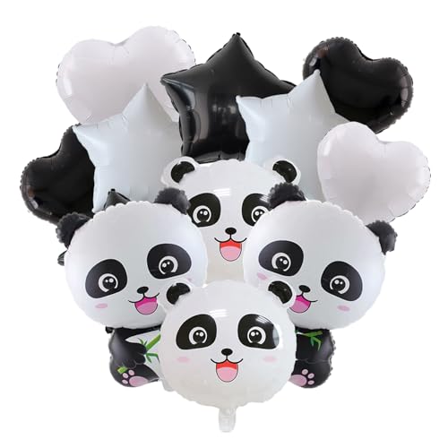 HDGSAFD 12 Stücke Aluminium Filmballons, Star Mood Panda Balloons, Süße Cartoonballons, Lustige Schießen Von Hintergrundprops, Panda -Themen -Party -Dekoration. von HDGSAFD