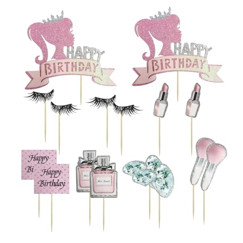 HDGSAFD 14 Stück Kosmetik-Modelliereinsätze und 2 Stück Prinzessinnen-Modelliereinsätze, Tortenhüte, Tortendekorationen für Mädchen, Partyzubehör. HDGSAFD 14 Stück Kosmetik-Modelliereinsätze und 2 Stück Prinzessinnen-Modelliereinsätze, Tortenhüte, Tortendekorationen für Mädchen, Partyzubehör. von HDGSAFD