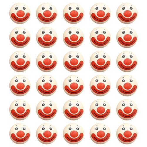 HDGSAFD 30 Stücke Clown -Holzperlen, Gedruckte Lächelnde Gesichtshölzer, Lose Perlen Mit Löchern, 2 cm Runde Perlen, Kreative Ausdrucksperlen, DIY -Bastelschmuck -Perlen -Accessoires. HDGSAFD 30 Stücke Clown -Holzperlen, Gedruckte Lächelnde Gesichtshölzer, Lose Perlen Mit Löchern, 2 cm Runde Perlen, Kreative Ausdrucksperlen, DIY -Bastelschmuck -Perlen -Accessoires. von HDGSAFD