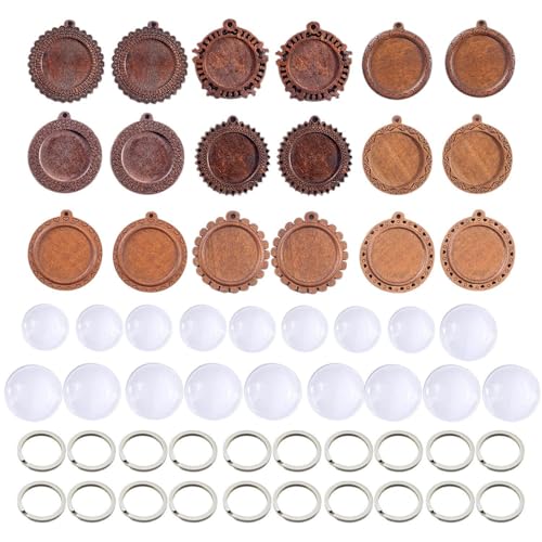 HDGSAFD 36 Stück Anhänger-Glas-Patch-Tablett Und 20 Stück Kreisförmiger Schlüsselanhänger, DIY-Hängematerialien, Herstellung Von Retro-Anhängern, Rundes Tablett HDGSAFD 36 Stück Anhänger-Glas-Patch-Tablett Und 20 Stück Kreisförmiger Schlüsselanhänger, DIY-Hängematerialien, Herstellung Von Retro-Anhängern, Rundes Tablett von HDGSAFD