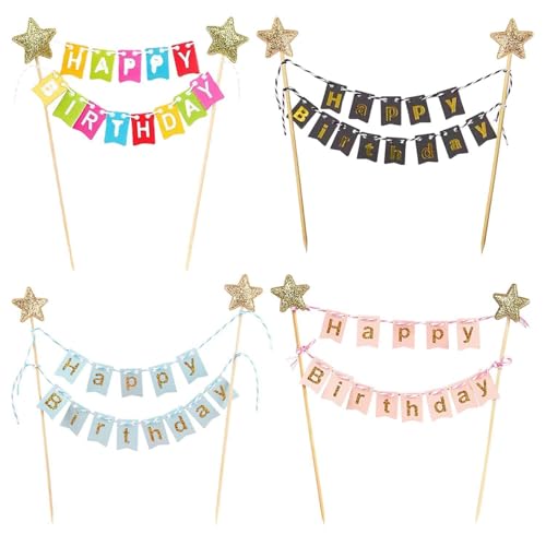HDGSAFD 4 Stück Flaggen-Kucheneinsätze, Kreative Kuchendekoration, Backdekorationsfahnen, Kuchendekorationsbanner HDGSAFD 4 Stück Flaggen-Kucheneinsätze, Kreative Kuchendekoration, Backdekorationsfahnen, Kuchendekorationsbanner von HDGSAFD