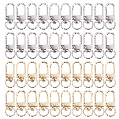 HDGSAFD 40 Stück Metallhaken, DIY-Schlüsselanhänger-Materialien, Gepäckschnallen, Um 360° Drehbare Schnallen, Karabiner HDGSAFD 40 Stück Metallhaken, DIY-Schlüsselanhänger-Materialien, Gepäckschnallen, Um 360° Drehbare Schnallen, Karabiner von HDGSAFD