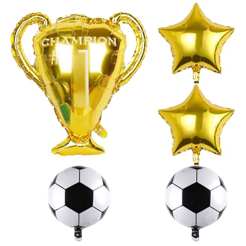 HDGSAFD 5 Stücke Aluminium Filmballons, Star Football Trophy Balloons, Fußball -Champion -Party -Ballondekoration, Fußballspiel -Ballon -Set, Kindergeburtstagsfeier. HDGSAFD 5 Stücke Aluminium Filmballons, Star Football Trophy Balloons, Fußball -Champion -Party -Ballondekoration, Fußballspiel -Ballon -Set, Kindergeburtstagsfeier. von HDGSAFD