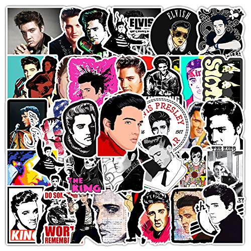 51 Teile/los Elvis-Aufkleber, wasserdicht, Vinyl, Anime-Aufkleber, Abziehbilder für Laptop, Wasserflasche, Gitarre, Reisegeschenk für Kinder, Teenager, Erwachsene, Mädchen, Jungen 51 Teile/los Elvis-Aufkleber, wasserdicht, Vinyl, Anime-Aufkleber, Abziehbilder für Laptop, Wasserflasche, Gitarre, Reisegeschenk für Kinder, Teenager, Erwachsene, Mädchen, Jungen von HDIJDY
