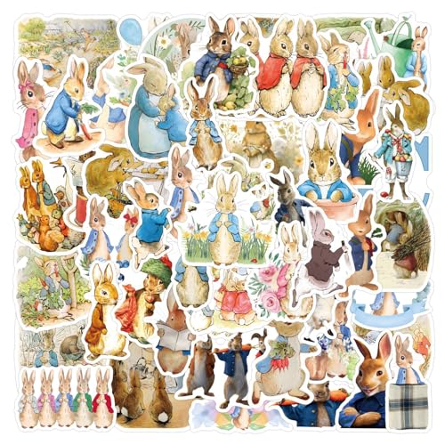 55 Stück/Packung Peters Rabbits Anime-Aufkleber, wasserfest, Vinyl, süße Aufkleber, Graffiti-Aufkleber für Skateboard, Auto, Laptop, Wasserflaschen, Wände, Gepäck, Bücher 55 Stück/Packung Peters Rabbits Anime-Aufkleber, wasserfest, Vinyl, süße Aufkleber, Graffiti-Aufkleber für Skateboard, Auto, Laptop, Wasserflaschen, Wände, Gepäck, Bücher von HDIJDY