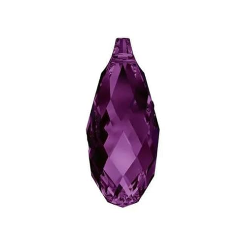 (1 Stück) 100% Anhänger, lose Kristallperlen, Charm-Strass für die DIY-Schmuckherstellung, Amethyst 204, 13 x 6,5 mm (1 Stück) von HDJSDB