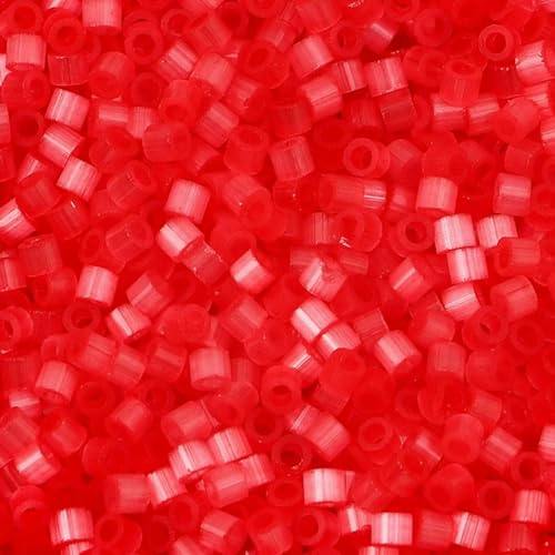 10 Gramm Glasperlen, mehrfarbig, zylinderförmig, Katzenaugen-Imitation, lose Abstandsperlen, DIY-Halskettenschmuck, ca. 2,5 mm Durchmesser, rot von HDJSDB